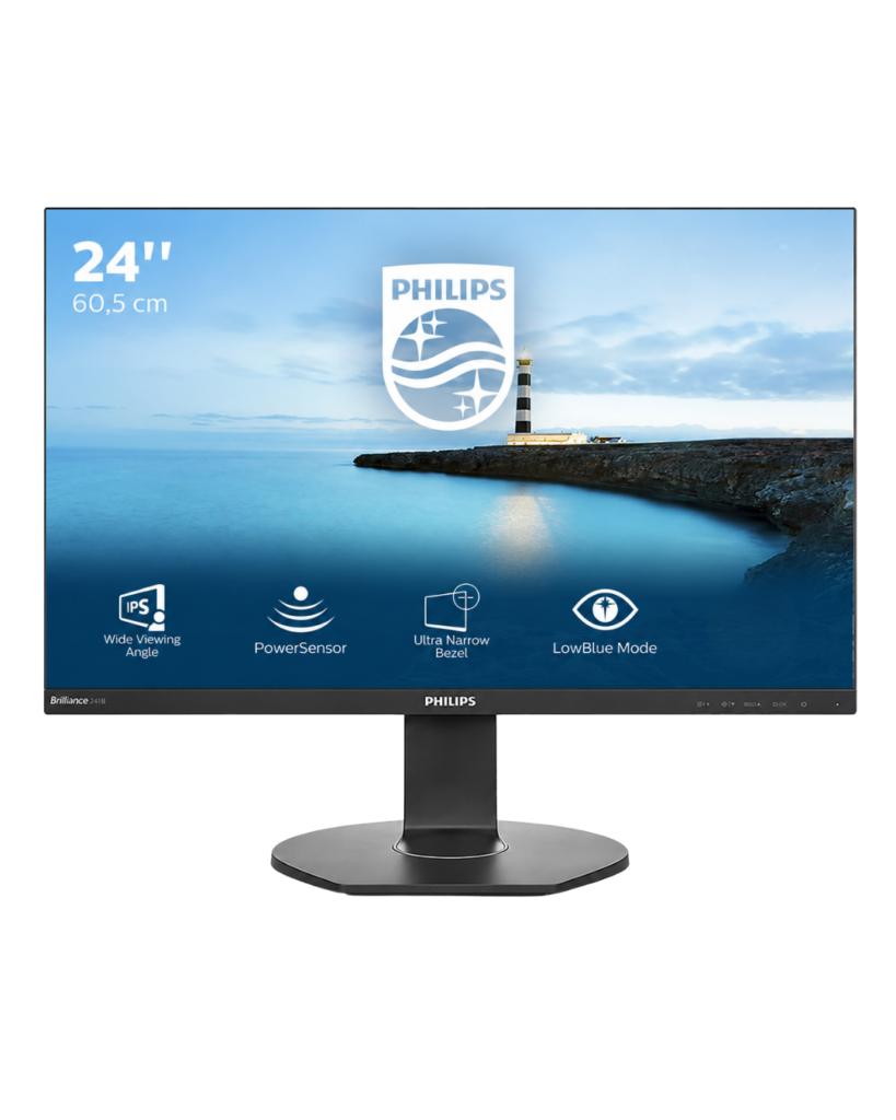 philips brilliance 241b7q 24" fhd ips monitor, hdmi/ dp/ vga