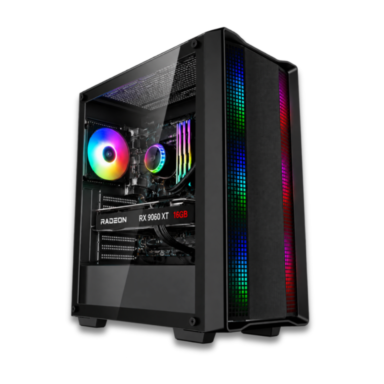 deepcool cc360 gaming pc, ryzen 9 9900x, 32gb ddr5 ram, 2tb nvme ssd, radeon rx 9060 xt 16gb, new