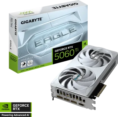 Gigabyte GeForce RTX 5060 Ti EAGLE OC ICE 16GB GDDR7, e bardhë